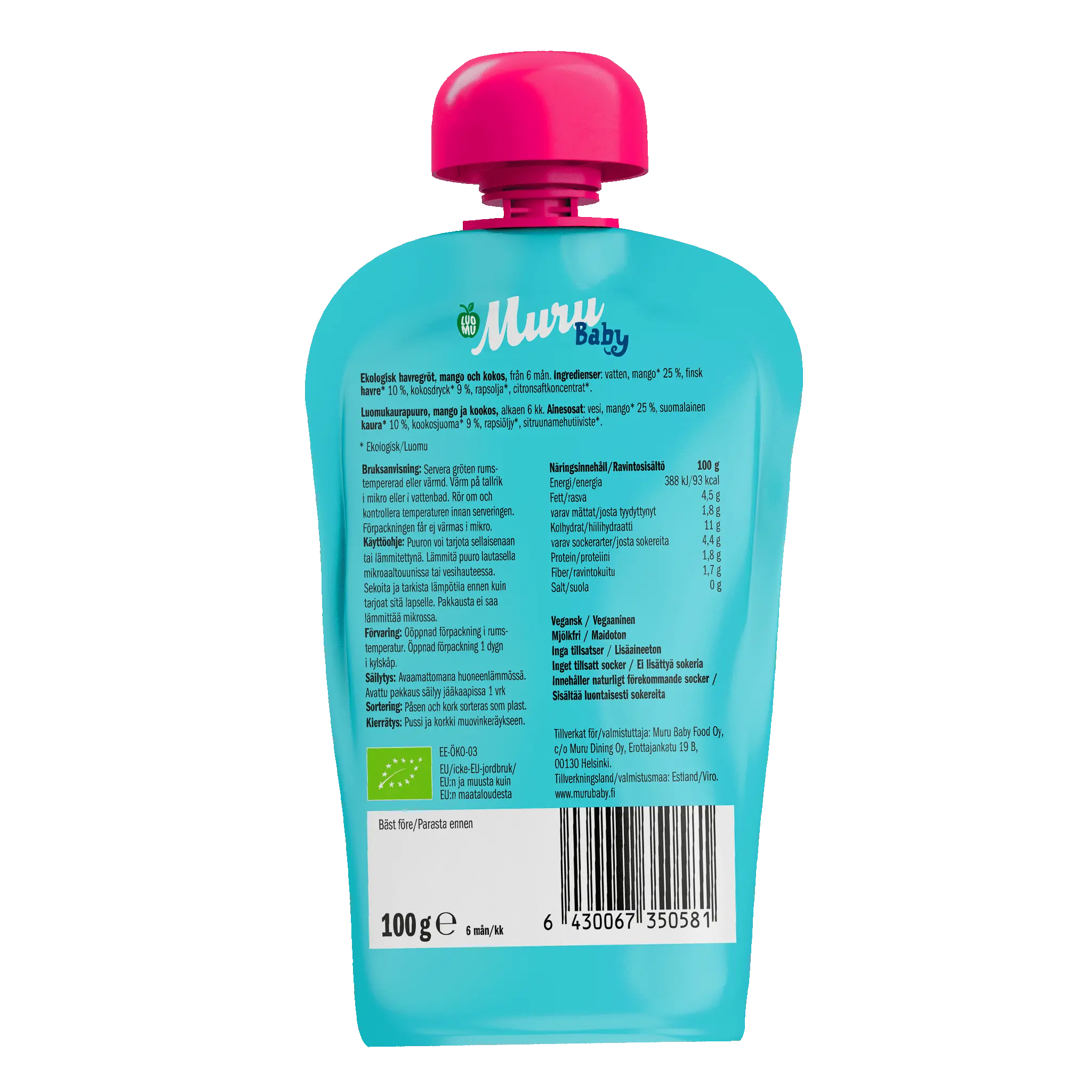 Aurinkopuuro | 6-pakkaus (6 x 100g) - Muru Baby Verkkokauppa