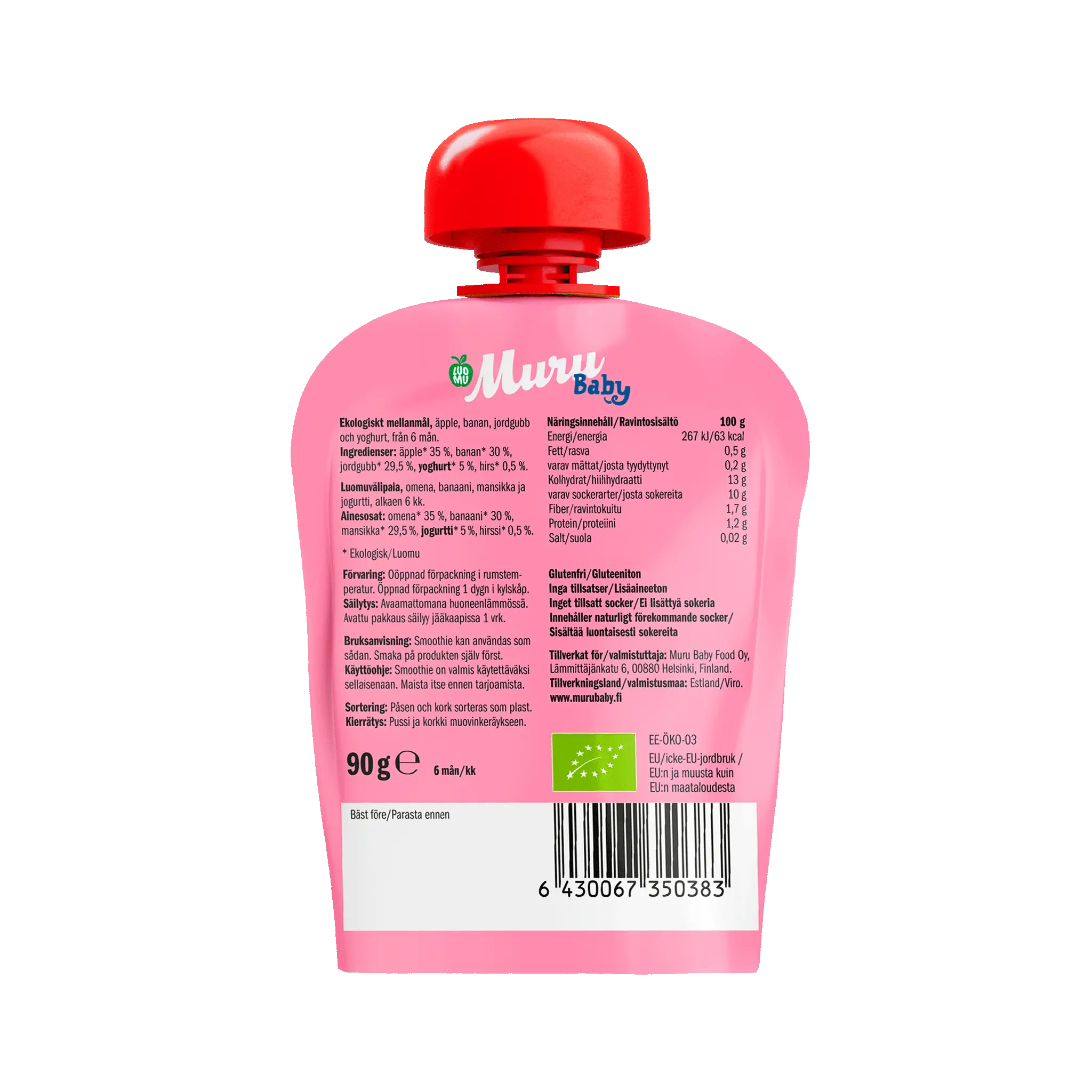 Mansikkamaisteri | (12 x 90g) - Muru Baby Verkkokauppa