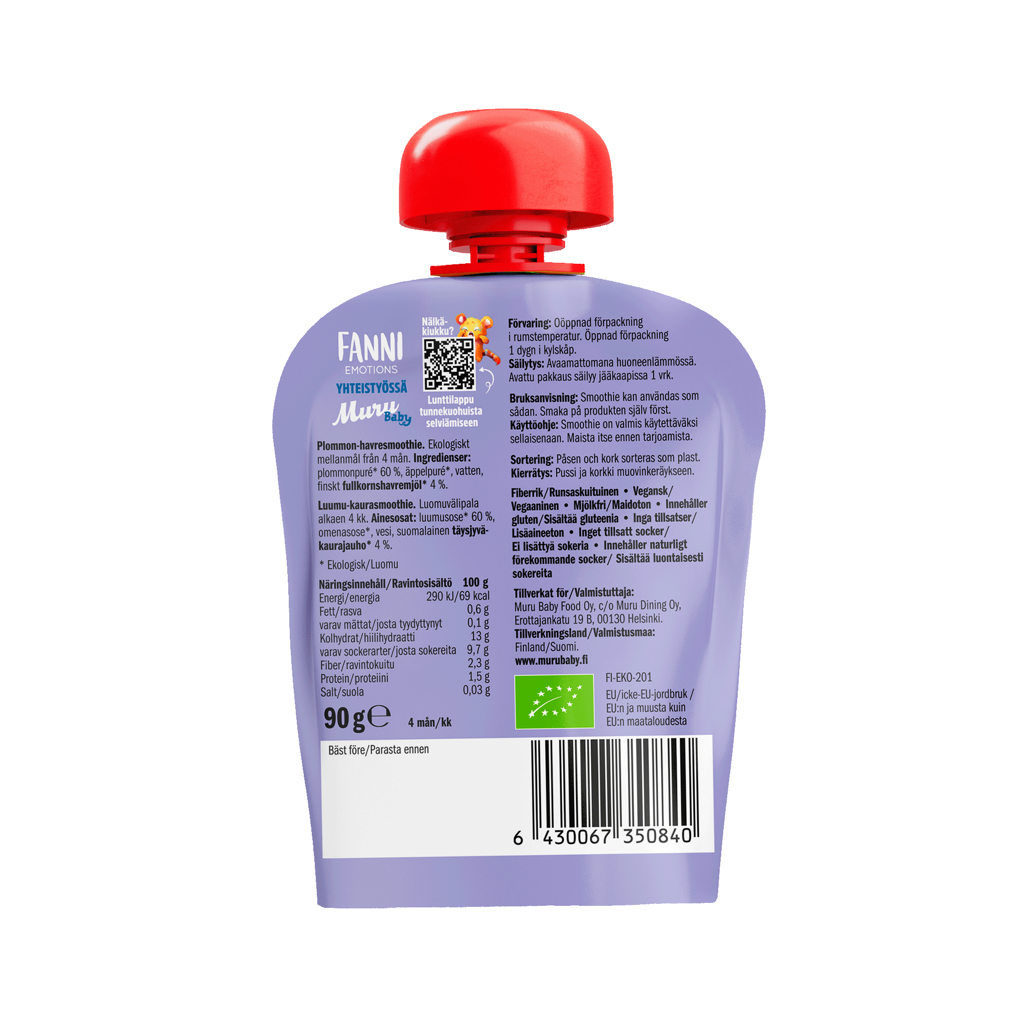 Miu luumu-kaurasmoothie | (14 x 90g)