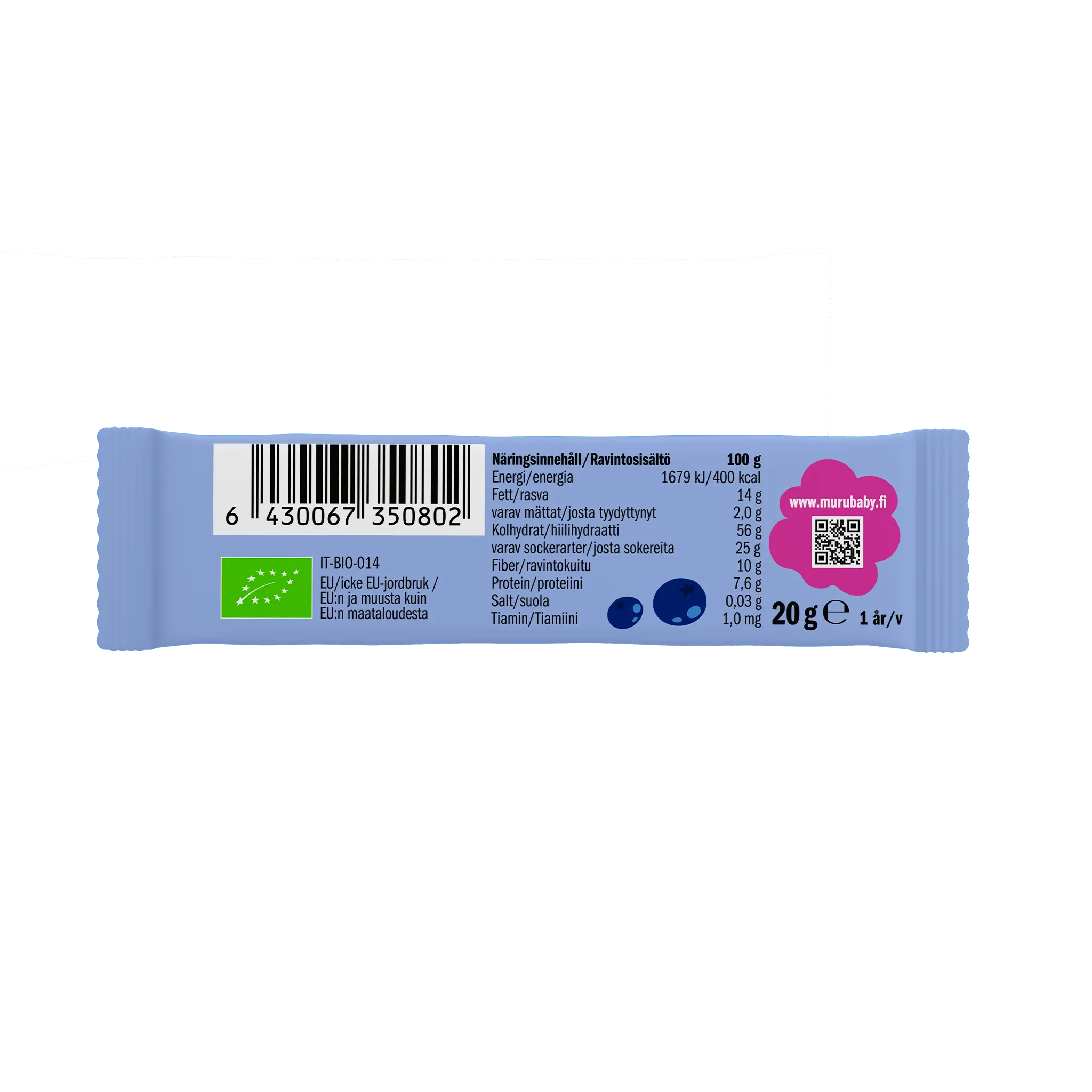 Kaurapatukka mustikka | 16-pakkaus - Muru Baby Verkkokauppa