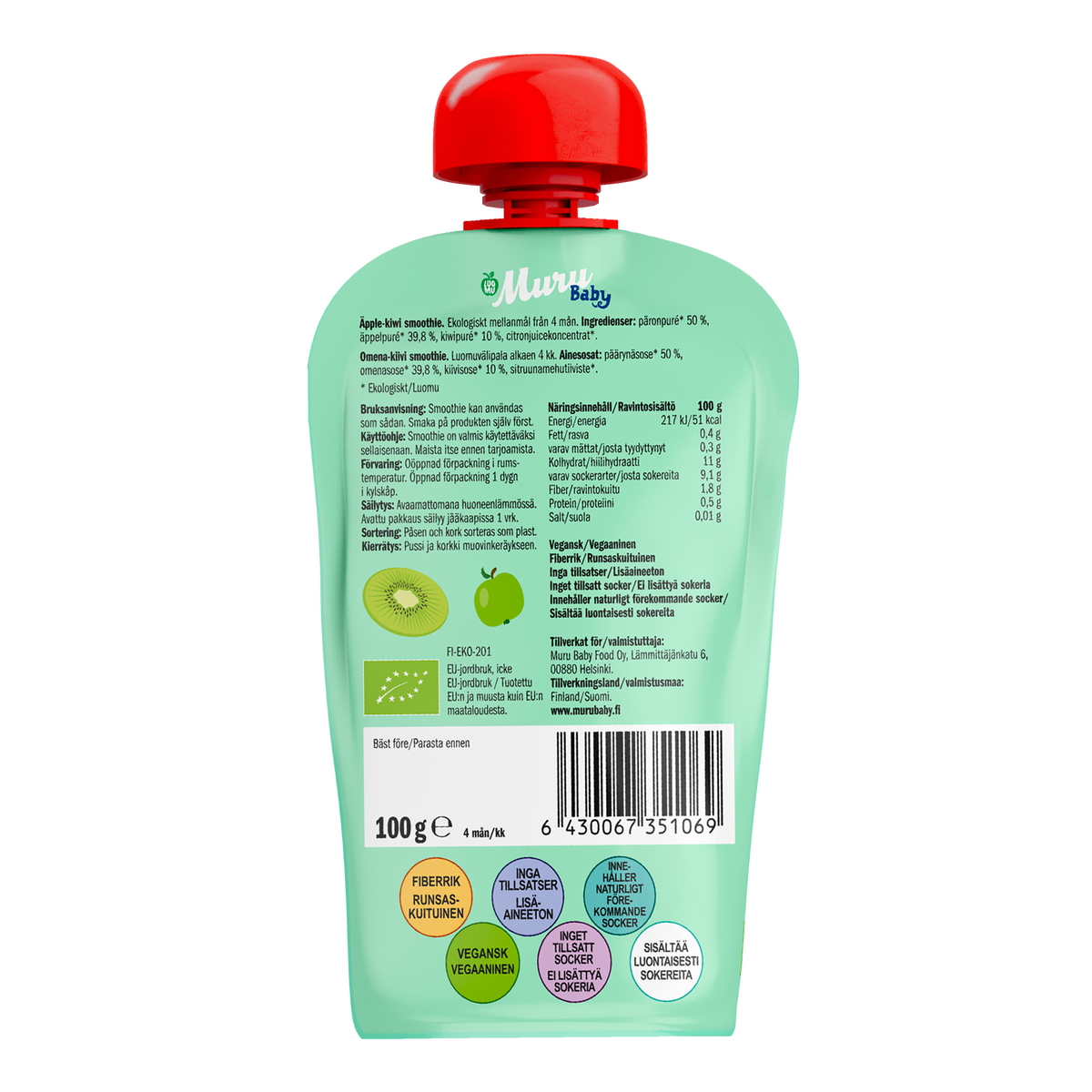 Apple-Kiwi Smoothie | 16-pack Muru Baby Online Store