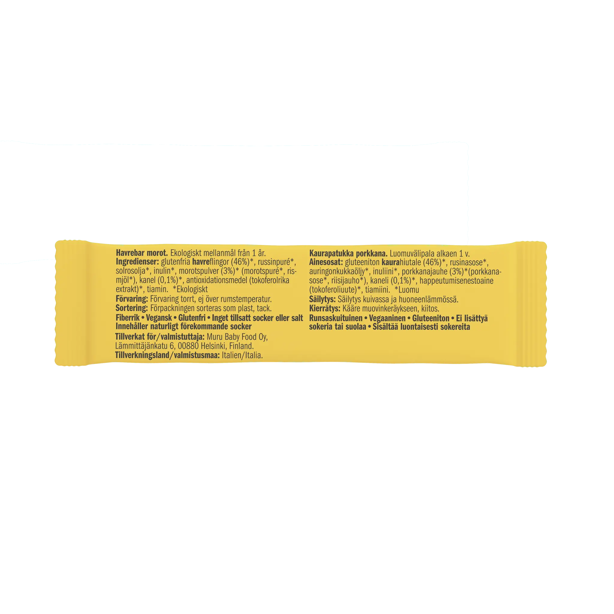 Kaurapatukka porkkana | 16-pakkaus - Muru Baby Verkkokauppa