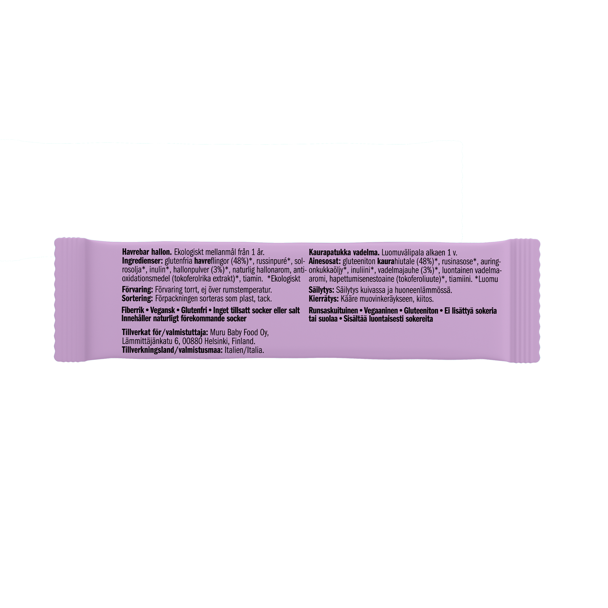 Kaurapatukka vadelma | 16-pakkaus