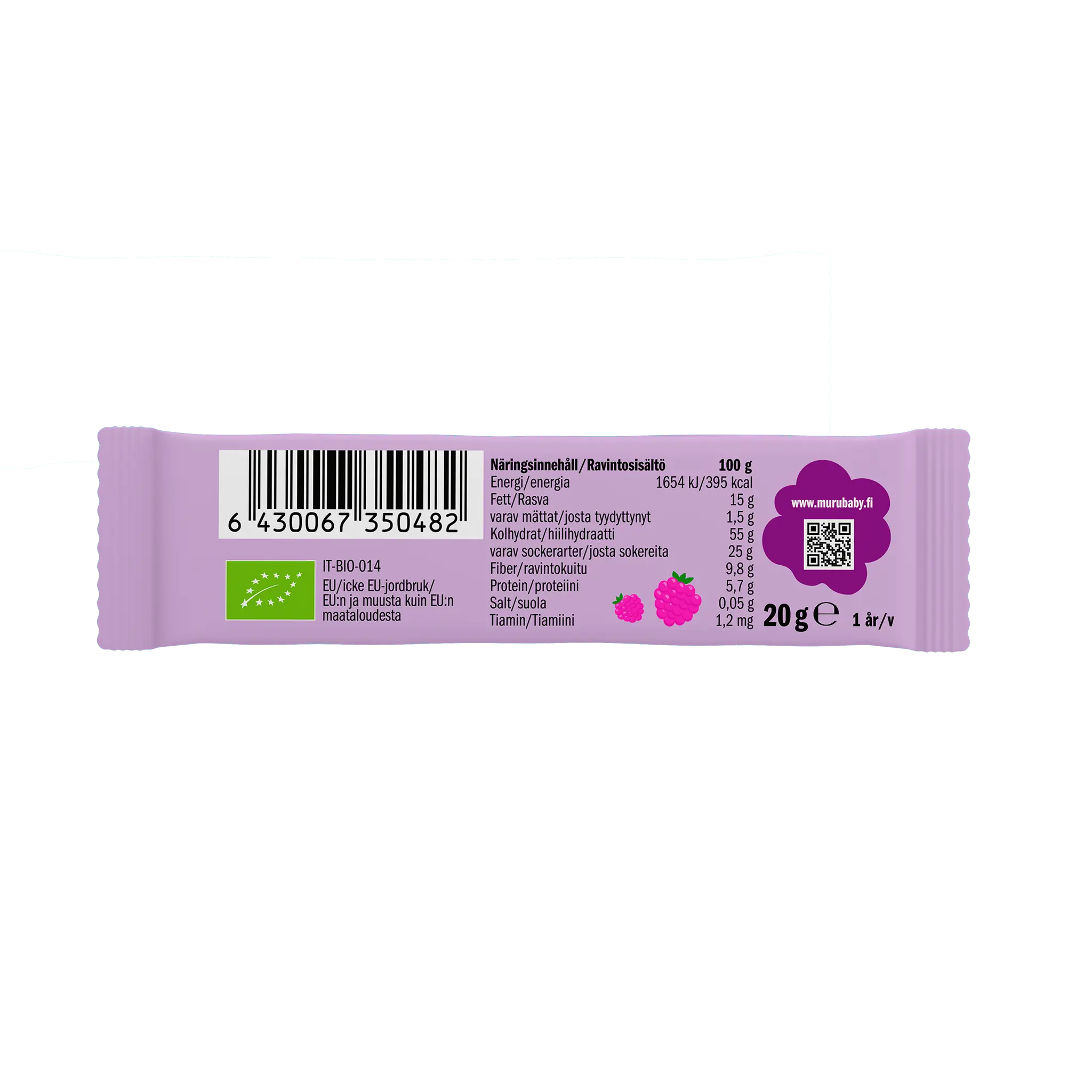 Kaurapatukka vadelma | 16-pakkaus - Muru Baby Verkkokauppa