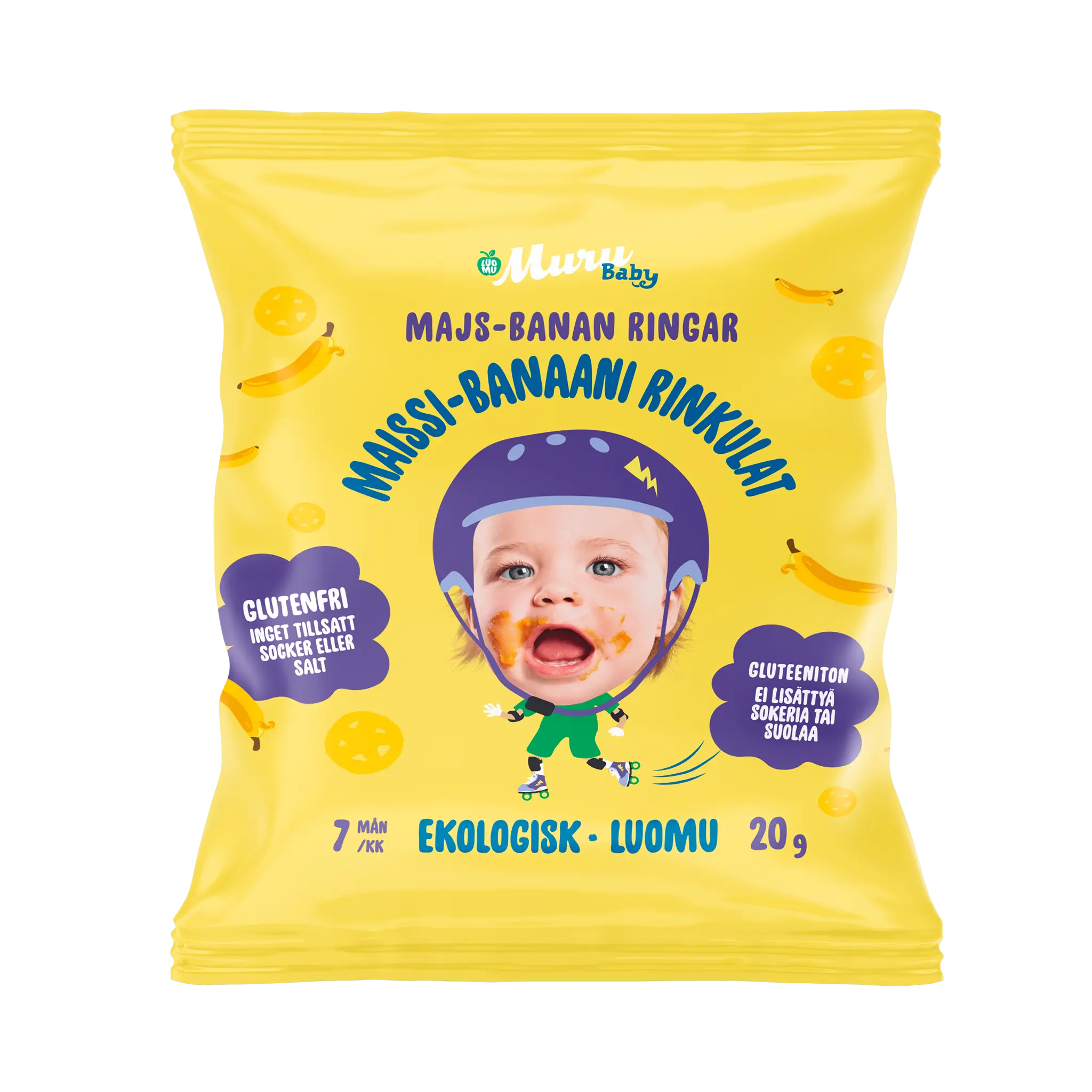 Maissi-banaani rinkulat | 8-pakkaus - Muru Baby Verkkokauppa