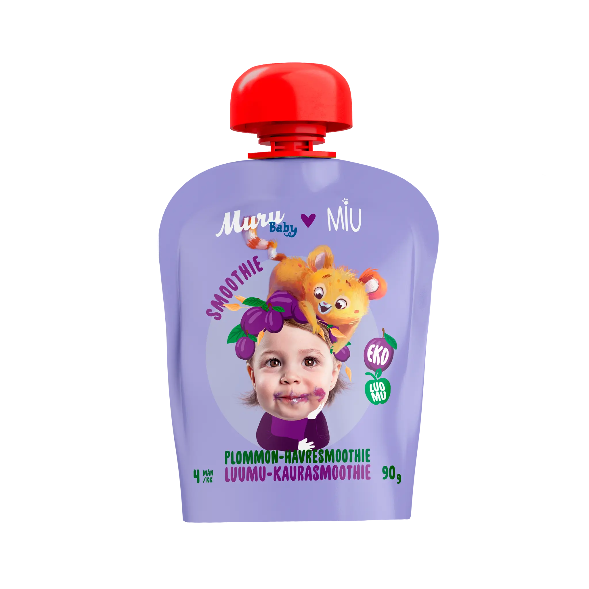 Miu luumu-kaurasmoothie | (14 x 90g) - Muru Baby Verkkokauppa