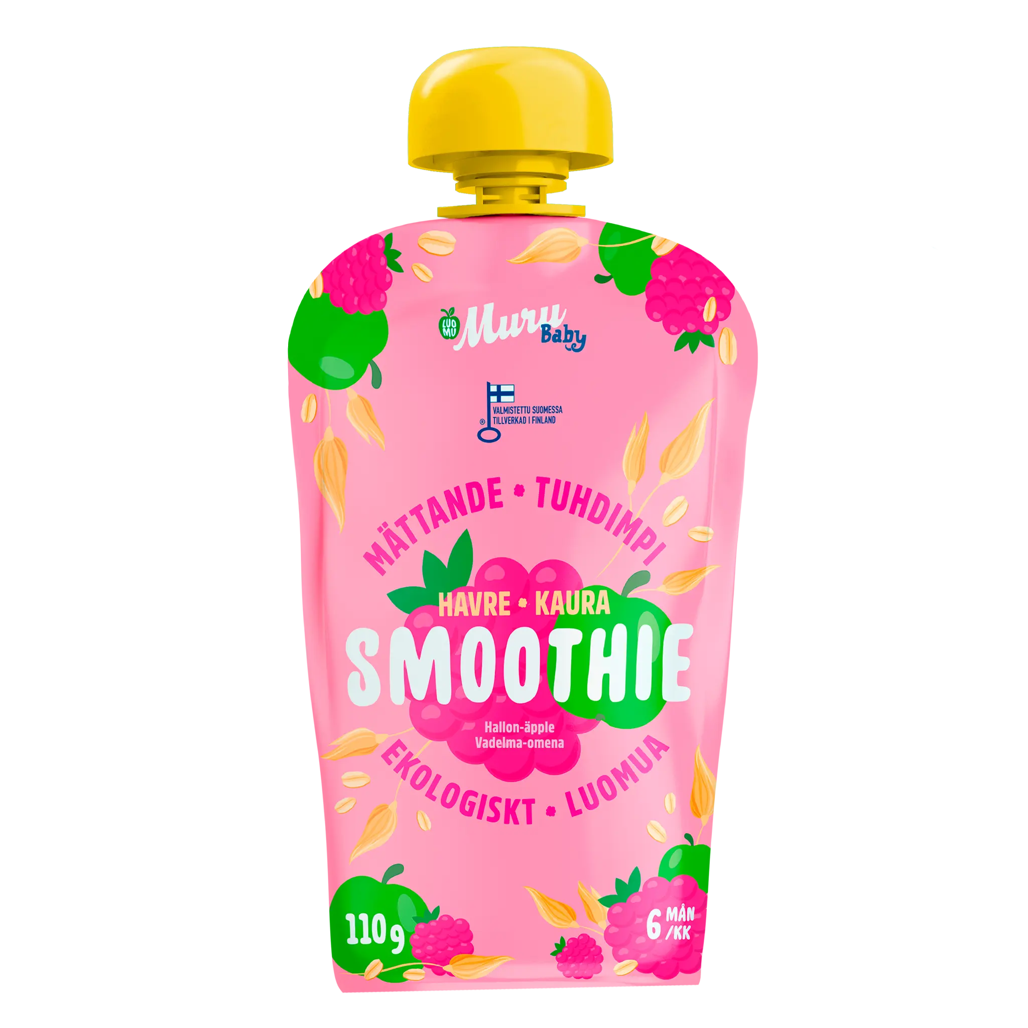 Vadelma-omena kaurasmoothie | (16 x 110g) - Muru Baby Verkkokauppa