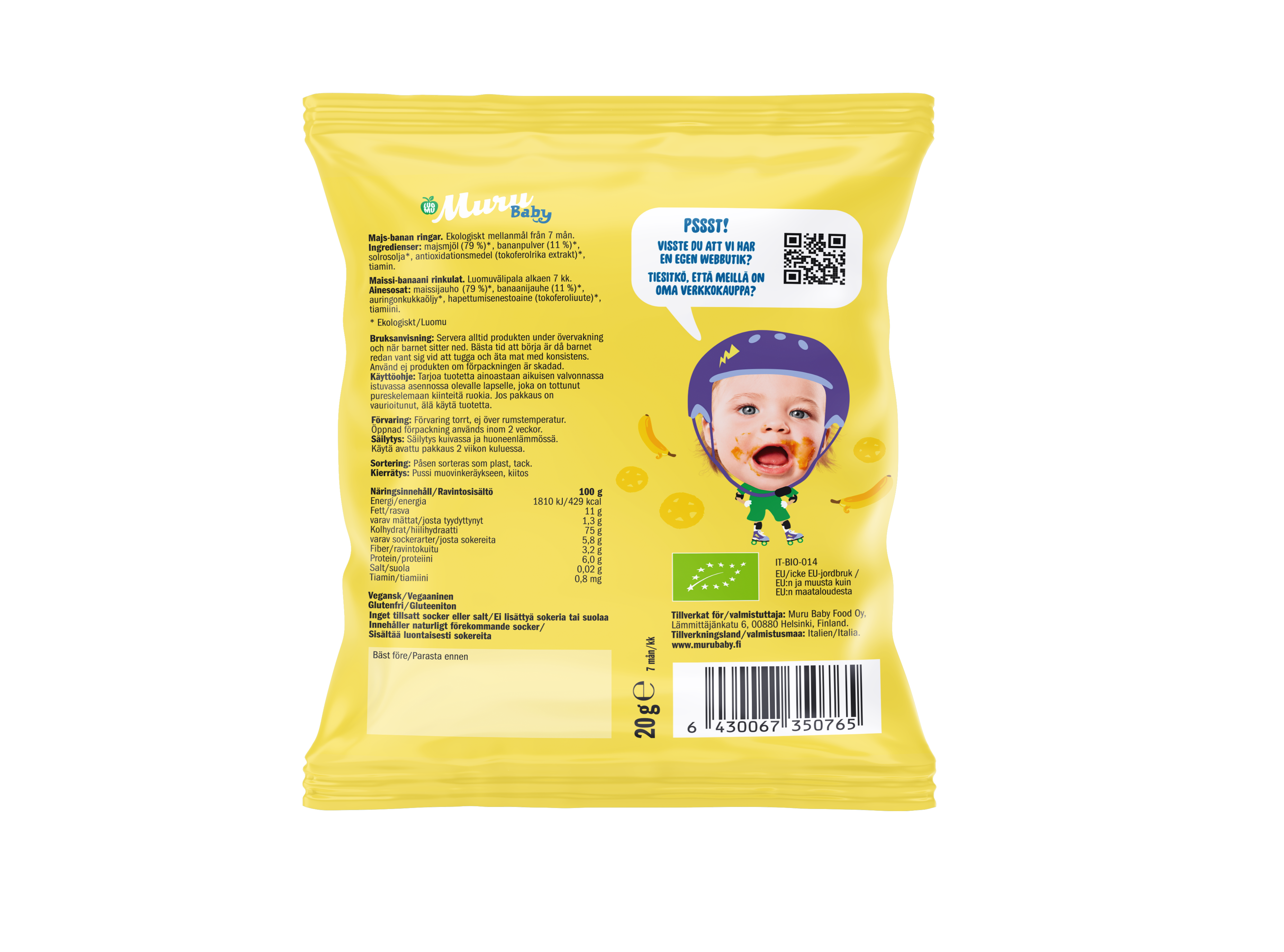 Maissi-banaani rinkulat | 8-pakkaus