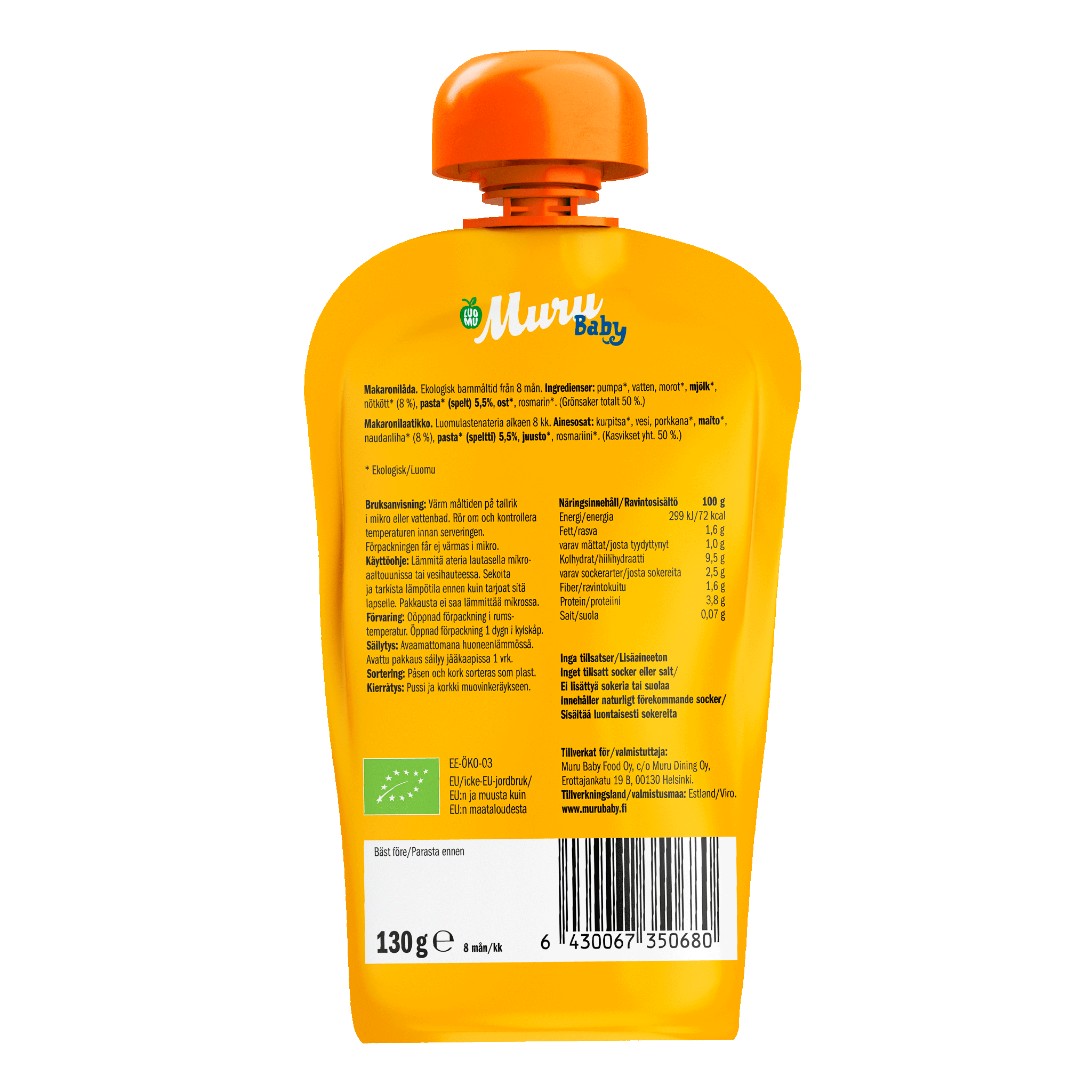 Makaronilaatikko alk. 8kk | (6 x 130g)