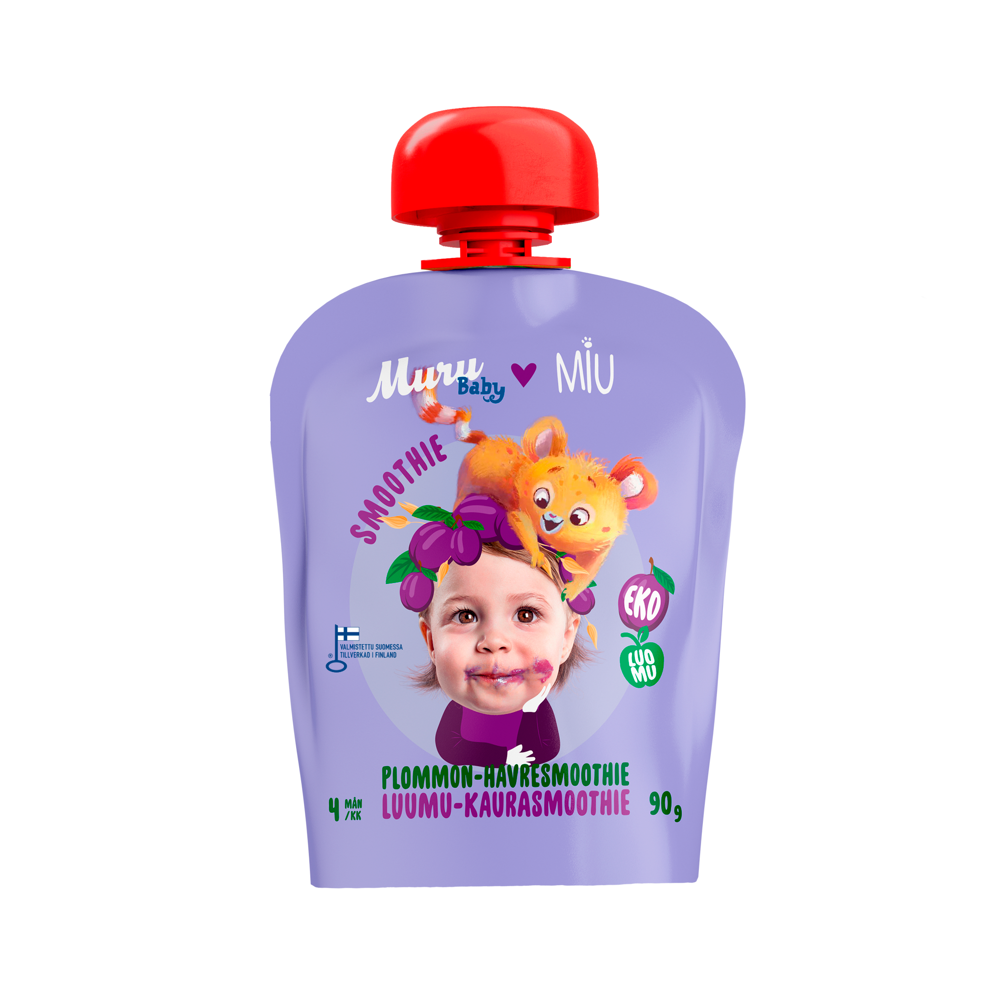 Miu luumu-kaurasmoothie | (14 x 90g) muru-baby