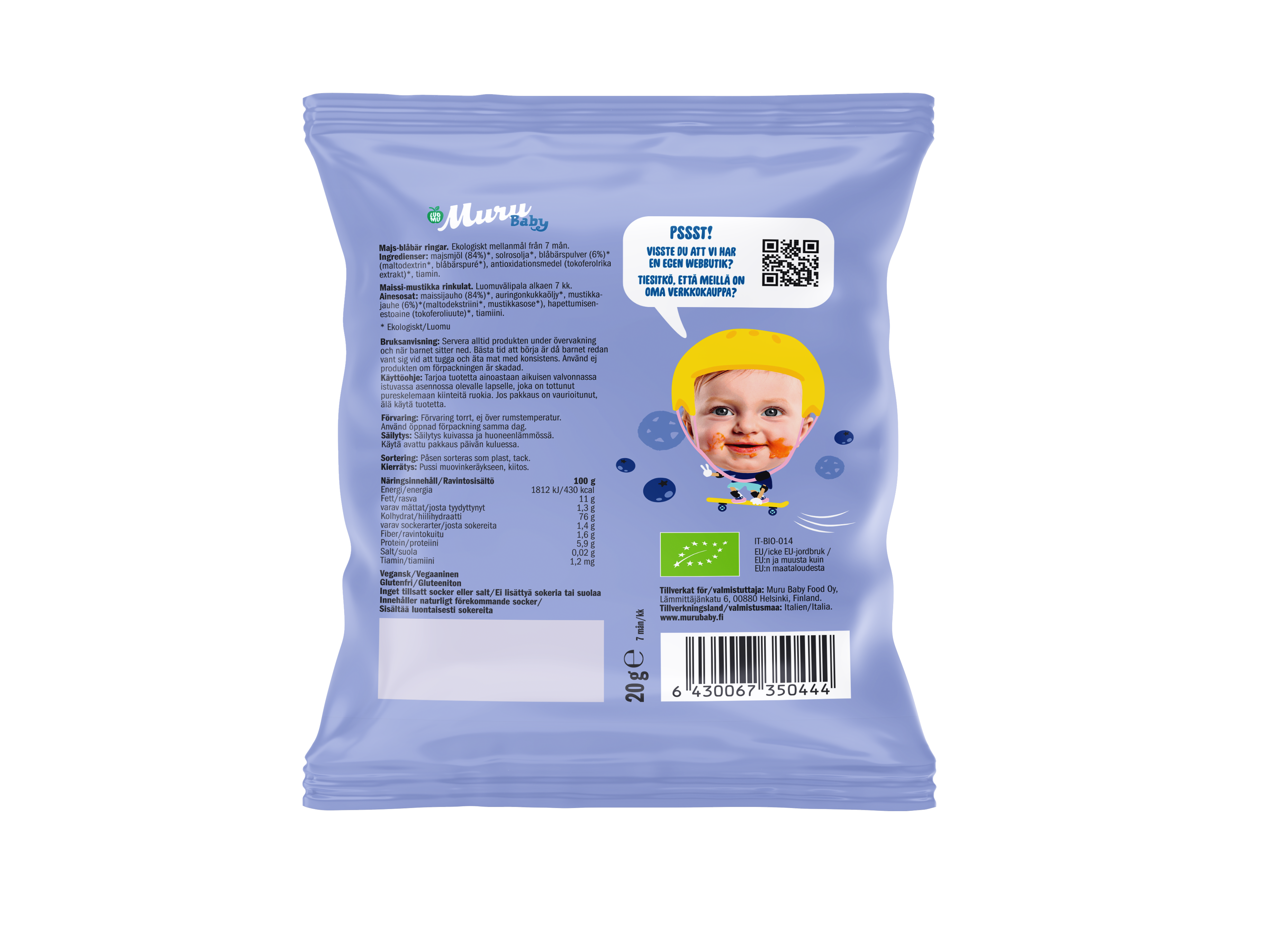 Maissi-mustikka rinkulat | 8-pakkaus